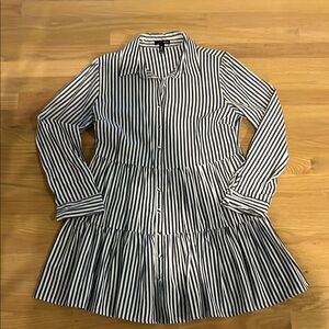 Aqua Black and White Striped Dress